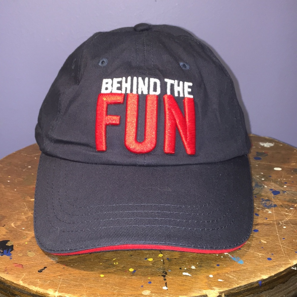 Behind the FUN Carnival Cruise Honorary Team Member hat full 6 panel Velcro cap